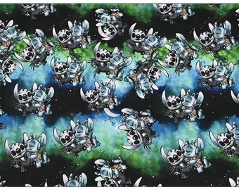 Disney terror Lilo&Stitch Fabric Water pipe Fabrics Printed Plain Sewing Cloth By Half Yard 100% cotton