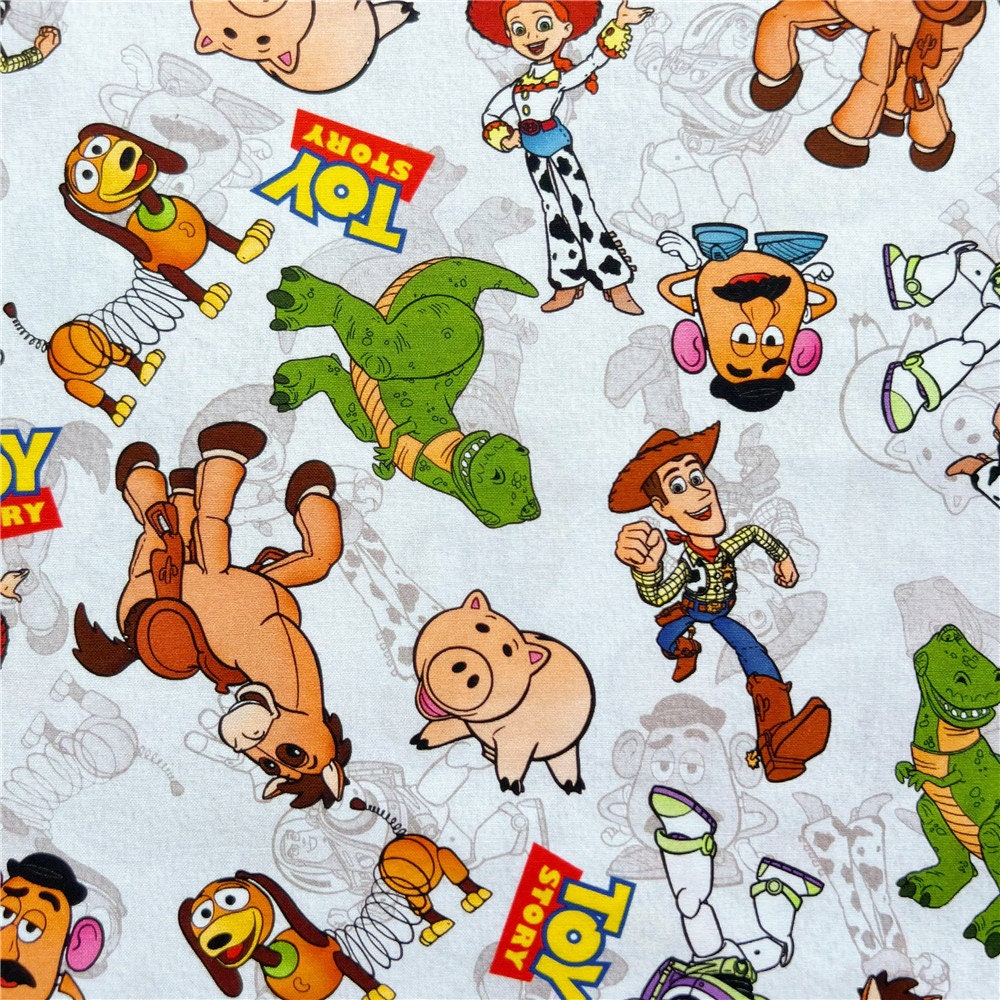 Cartoon Disney Toy Story Cotton Fabric Printed Plain Sewing Cloth