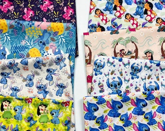 Caroon Disney lilo Stitch Cotton Fabric Printed Plain Sewing Cloth 57Inch x 1/2 Yard 100% cotton