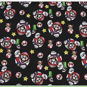 Super Mario Fabric Mario and Friends Fabric Water pipe Fabrics Printed Plain Sewing Cloth By Half Yard 100% cotton