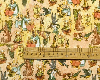 Vintage Fabric Animal Fabric Cotton Fabric Printed Plain Sewing Cloth 57Inch x 1/2 Yard 100% cotton