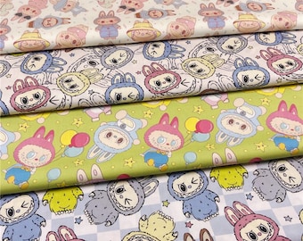 Cartoon Fabric Monster Fabric Cartoon Anime Cotton Fabric Printed Plain Sewing Cloth