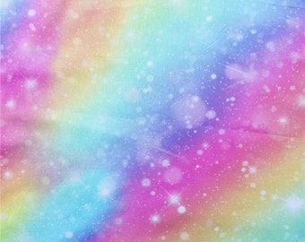 Rainbow Colorful star Cotton Fabric colour Cloth 43Inch x 1/2 Yard