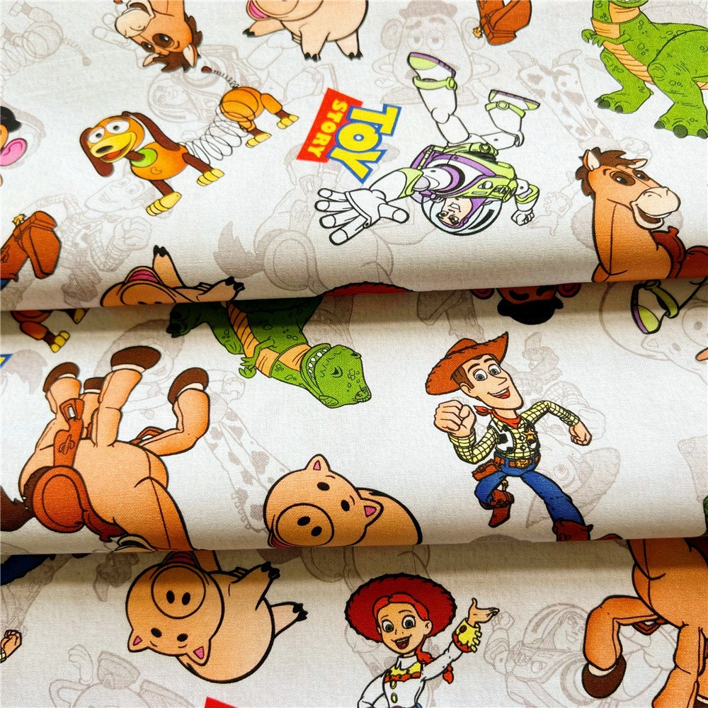 Cartoon Disney Toy Story Cotton Fabric Printed Plain Sewing Etsy