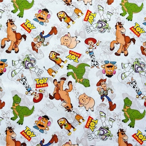 Cartoon Disney Toy Story Cotton Fabric Printed Plain Sewing Cloth 43Inch x 1/2 Yard