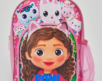 Personalised Gabby's Dollshouse Official Kids Character Backpack, Back to School, Pre-school backpack, Toddler backpack