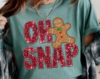GLITTER OH SNAP png, rood Oh Snap faux glitter peperkoek png, peperkoek png, oh snap png, kerstglitter png, grappige kerst png