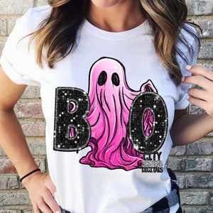 PINK HALLOWEEN digitaal voor sublimatie en dtf-png, Boo Pink Ghost png, Pink Ghost Halloween png, Pink Boo png, Halloween png afbeelding 2