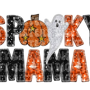 MAMA ESPELUZNANTE BRILLANTE PNG. Mamá de Halloween digital para sublimación y dtf PNG, temporada espeluznante PNG, Mamá de Halloween PNG imagen 3