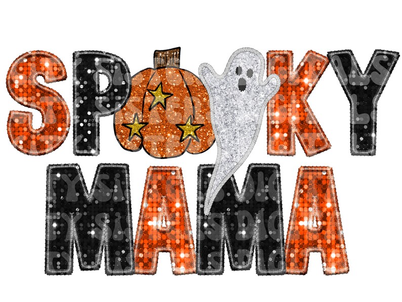 MAMA ESPELUZNANTE BRILLANTE PNG. Mamá de Halloween digital para sublimación y dtf PNG, temporada espeluznante PNG, Mamá de Halloween PNG imagen 3