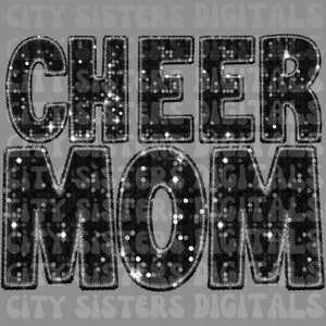 CHEER MOM PNG, Cheerleading png, glitter cheer mom png, Cheerleading faux embroidery png, digital file for sublimation, direct to film