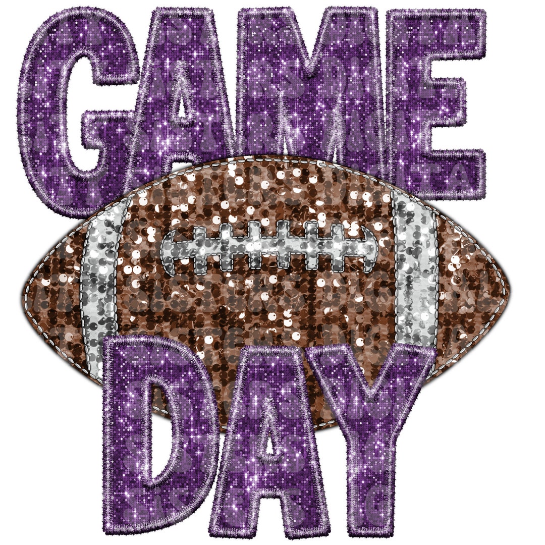 FOOTBALL GAME DAY Faux Glitter Football Game Day Png Purple Etsy