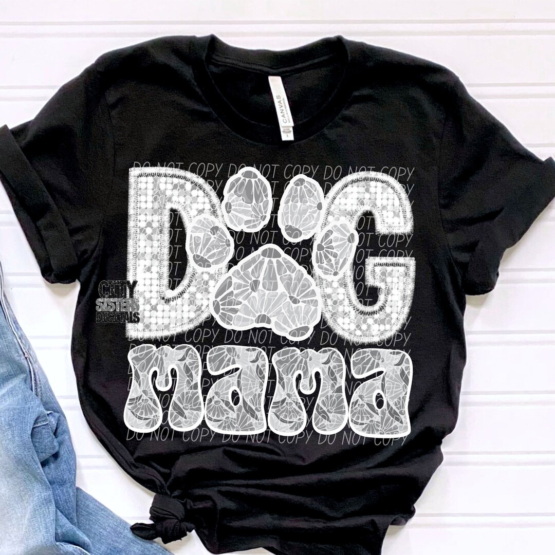Glitter Floral Dog Mama PNG: Sublimation & DTF Design (digital Download ...