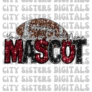 CUSTOM GLITTER TEAM  spirit faux embroidery sequins glitter png digital file for sublimation, dtf, football stacked, marching band, soccer