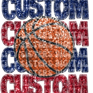 CUSTOM GLITTER team spirit png, faux embroidery sequins glitter png digital file, custom baseball team png, wrestling, basketball png