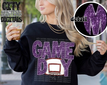 Glitter Basketball Game Day PNG: Faux Sequins Design (Digital Download)