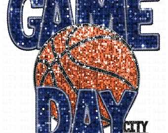 BASKETBALL GAME DAY png, blue basketball game day png, basketball mom png, faux embroidery, sequins basketball png, digital file basketball