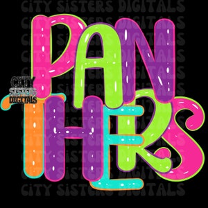 NEON PANTHERS png, Panthers digital sublimation & dtf, bright Panthers png, Panthers png, retro Panthers png, neon school png, mascot png