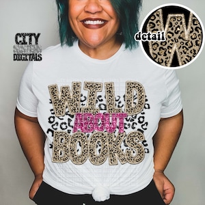 WILD ABOUT BOOKS glitter png, Lesen Across America png, digitale Datei lesen für Sublimation und dtf, Glitter Leopard Dr. Seuss png