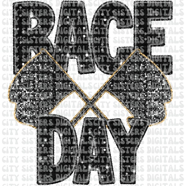 RACE DAY GLITTER png, dirt bike png, dirt bike racing png, track day png, racing mom png, faux embroidery sequins png digital file