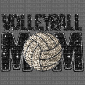 VOLLEYBALL MOM GLITTER png, faux embroidery png, glitter volleyball mom digital, volleyball mom png, volleyball mom digital download