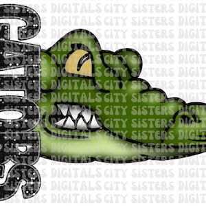 GATORS MASCOT Faux Glitter png, Gators school spirit png, faux glitter, glitter Gators school spirit, Faux glitter Gators png, Gators png
