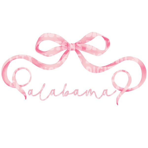 COQUETTE ALABAMA png, pink bow png, Alabama bow png, Alabama digital, Alabama png, Coquette png, pink Alabama png, Alabama digital download