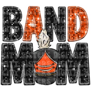 Marching Band Mom PNG: Faux Embroidery Glitter Sequins (Digital File)
