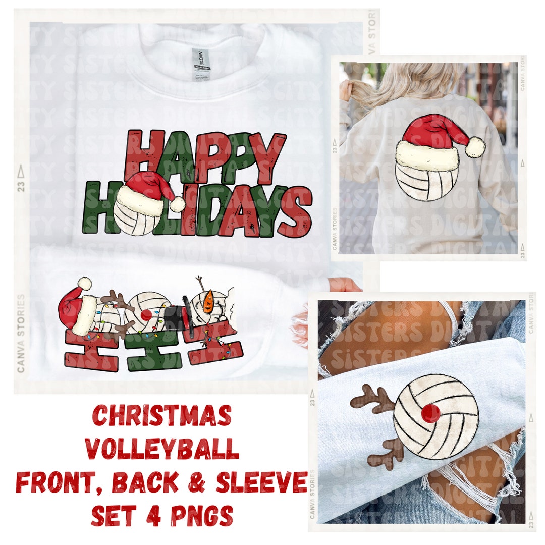 VOLLEYBALL HAPPY HOLIDAYS Png, Volleyball Santa Png, Volleyball