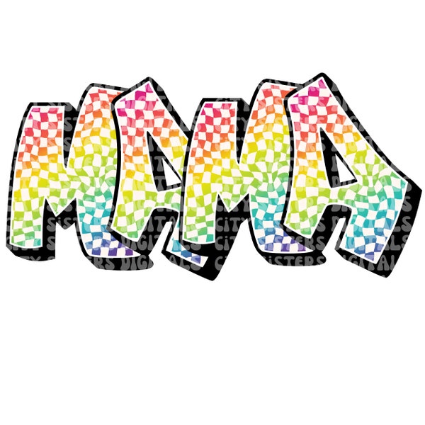 MAMA AND MINI png, retro Mama png, graffiti font mama mini set, mama mini set png, mama and mini digital download, 80's mama png