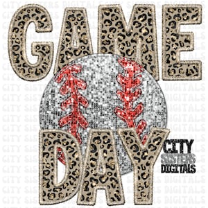 Baseball Spieltag PNG: Faux Glitter & Pailletten (Digitaler Download)