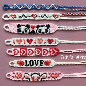 Heart Friendship Bracelet | Cow Bracelet | Woven Love Bracelet | Valentines Day Gift