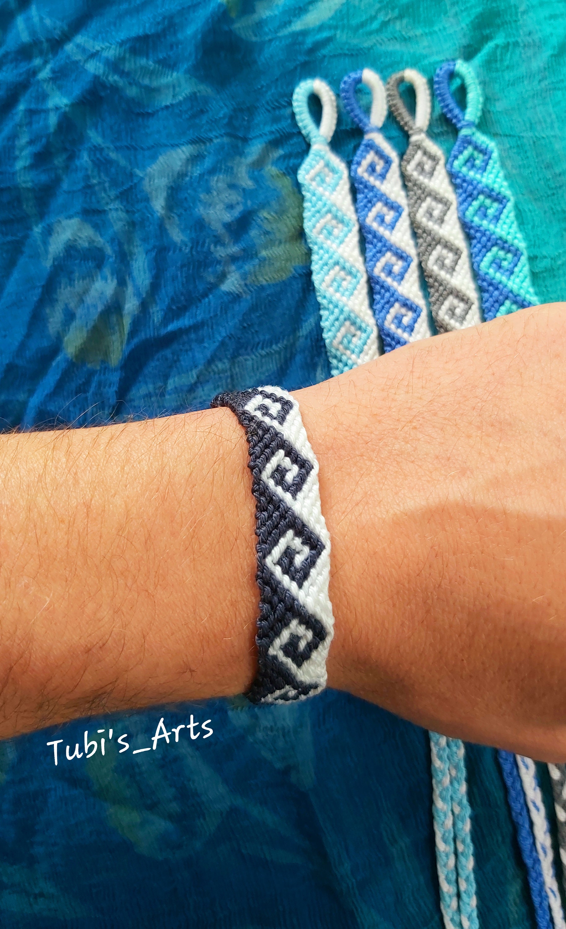 Boho Wave Woven Friendship Bracelet With Greek Embroidery For Women And Men  Light Blue, Dark Blue Black, And White Beach Surf Boho Jewelry From  Chicmemo, $26.77