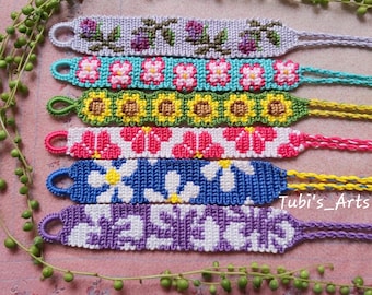 Blumen Freundschaftsarmband, Floral gewebtes Armband, Hawaiian Daisy Flower Armband, Geburtstag Freundschaft Muttertagsgeschenk, Armband für Frauen