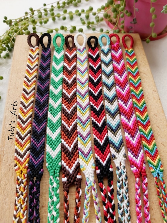 Customizable Woven Chevron Friendship Bracelet