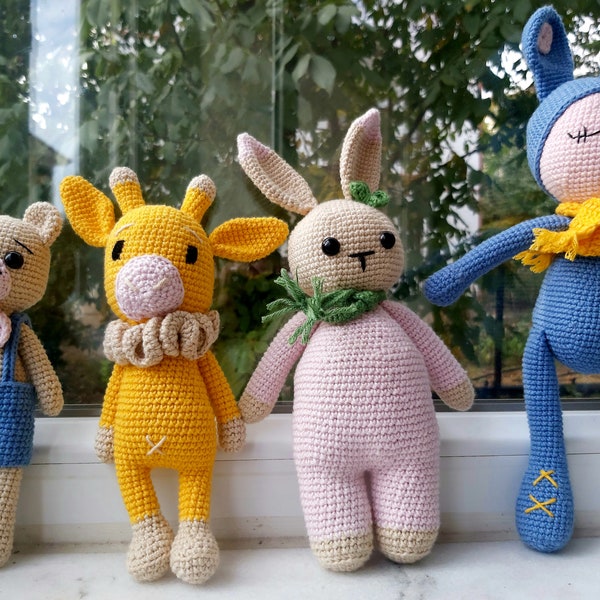 Crochet Amigurumi Toys And Dolls, Bear, Giraffe Bunny , Crochet Sleepy Bunny, New Baby Gift, Newborn Toy, Gift For Her, Amigurumi Gift