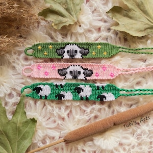 Pulseira da amizade de ovelha, pulseira da amizade de cordeiro tecido, pulseira animal, pulseira alfa, melhor amigo de aniversário, presente de dia das mães