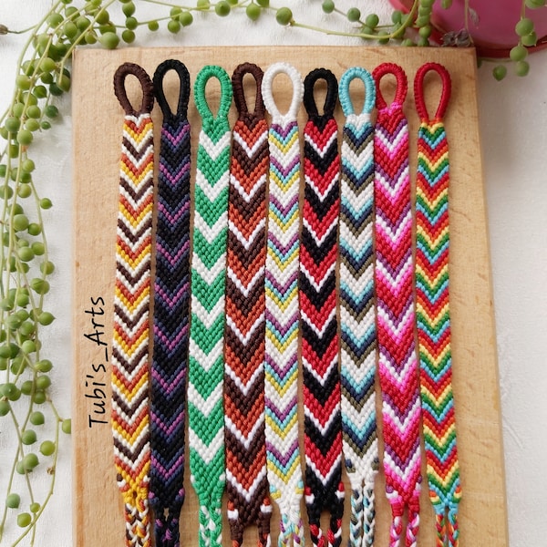 Customizable  Woven Chevron Friendship Bracelet