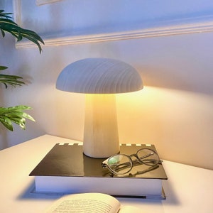 Handmade Mushroom Lamp, Desk Lamp, Wooden Mushroom Lamp Bedside Lamp, Mushroom Decor, Mushroom Desk Lamp, Night Lamp, Christmas Gifts image 3