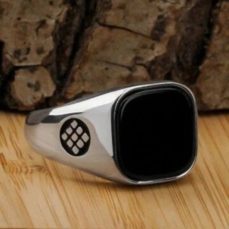 Silver Ring Onyx Stone Handmade 925K Silver Vintage Etsy