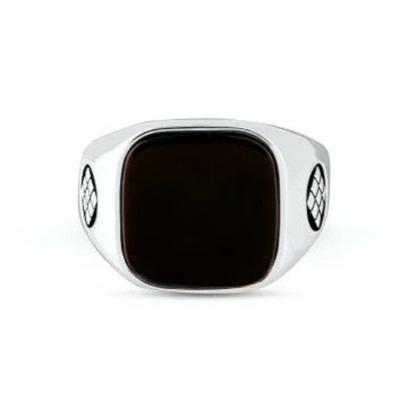 Silver Ring Onyx Stone Handmade 925K Silver Vintage Etsy