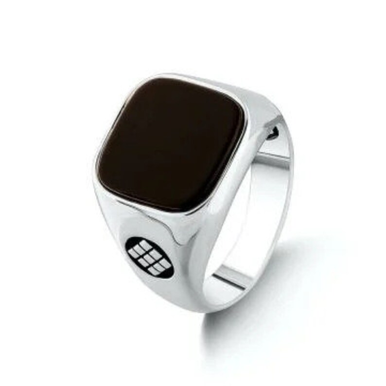 Silver Ring Onyx Stone Handmade 925K Silver Vintage Etsy