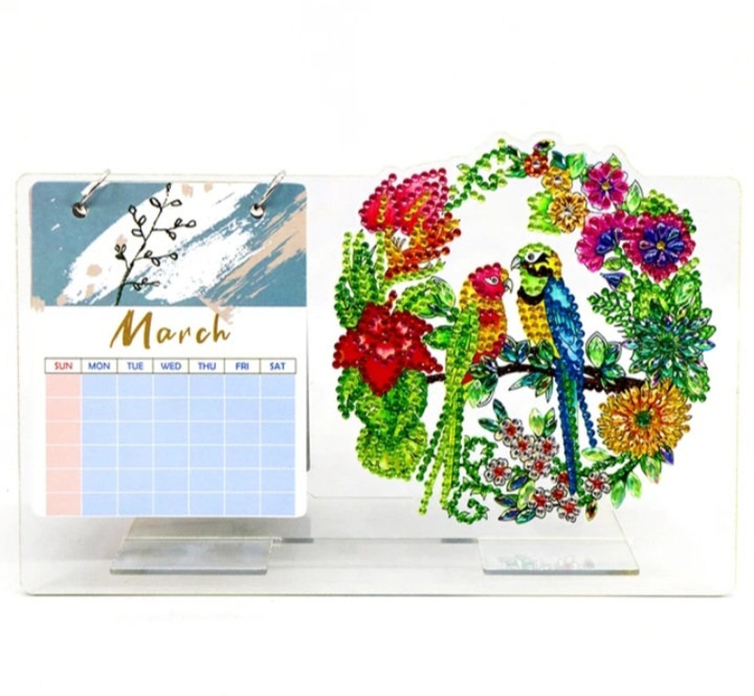 Large Desktop, Month-by-month Calendar, With Crystal Adorned Design ...