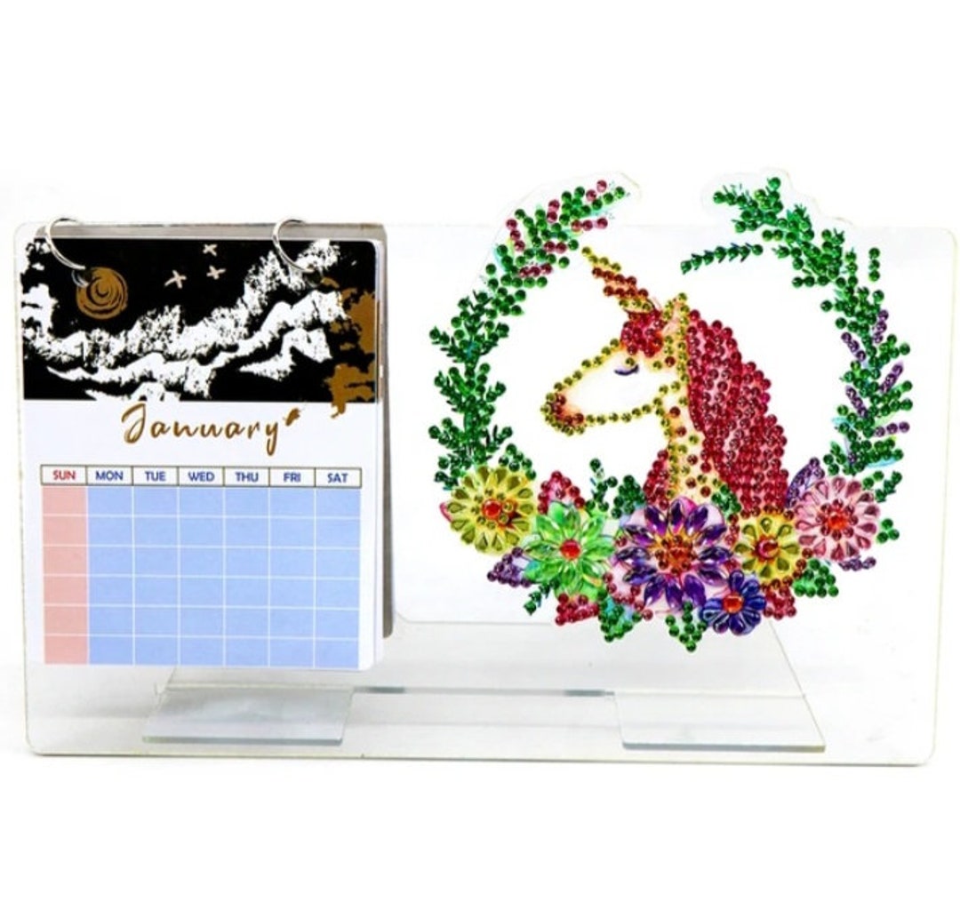 Large Desktop, Month-by-month Calendar, With Crystal Adorned Design ...