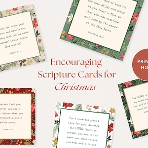 Christmas Scripture Cards Printable, Encouraging bible verse cards, Christian Christmas gift tag or card, Christmas Prayer Cards