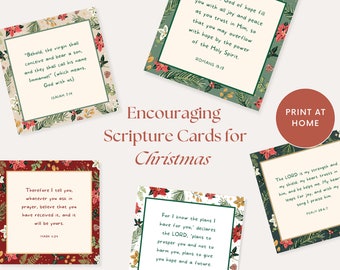 Cartes d’écriture de Noël imprimables, cartes de versets bibliques encourageantes, étiquette ou carte cadeau de Noël chrétien, cartes de prière de Noël