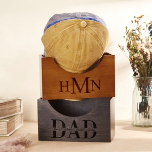 Custom Wooden Hat Holder, Personalized Cap Holder, Hat Holder Display, Father's Day Gifts,Gift for Dad,Cap Stand,Gift for Him,Cap Organizer image 1