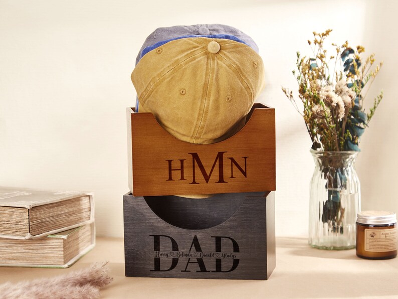 Custom Wooden Hat Holder, Personalized Cap Holder, Hat Holder Display, Father's Day Gifts,Gift for Dad,Cap Stand,Gift for Him,Cap Organizer image 1