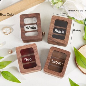 Caja de anillo de boda personalizada con triple ranura, caja de anillo de compromiso, caja de anillo de madera triple, caja de anillo portador de 3 anillos, soporte de caja de anillo, propuesta de caja de anillo imagen 7