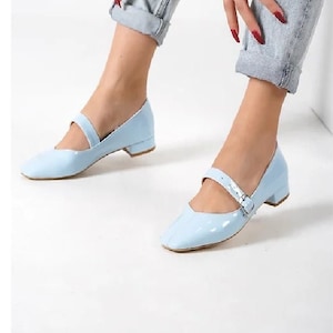 Blue Women Shoe,Blue Flat Shoe,Tape Detailed Shoe,Wedding Shoe,Bridal Shoe,For Party,Birthday&#39;s Gift,Wedding Blue Shoe,Women Wedding Shoes